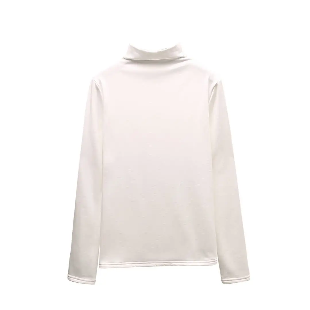 Black Long-Sleeve Slim Fit Turtleneck Shirt - Image 11