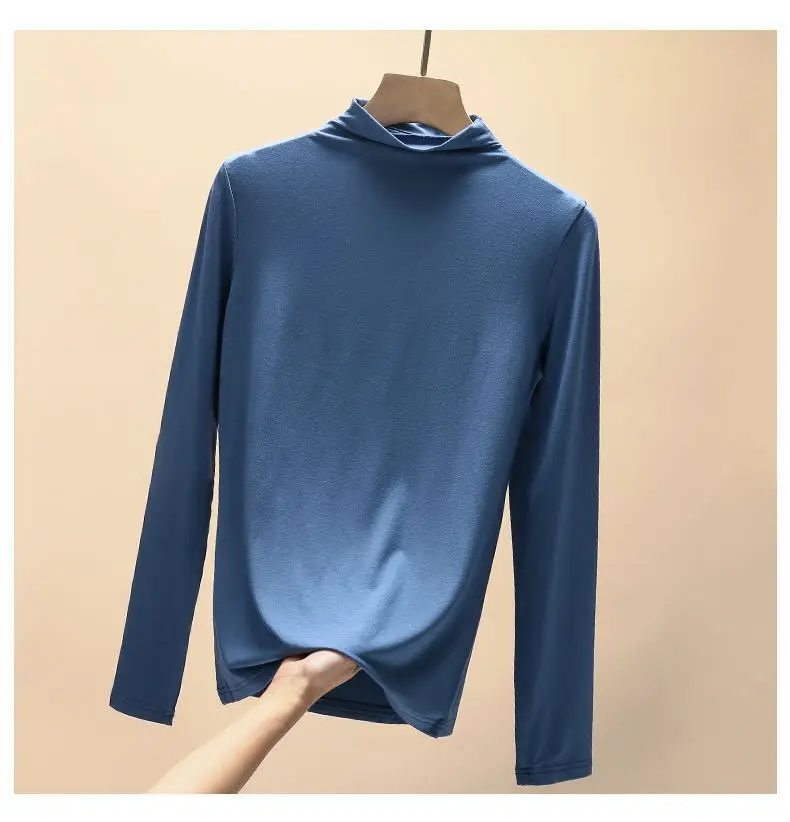 Black Long-Sleeve Slim Fit Turtleneck Shirt - Image 5