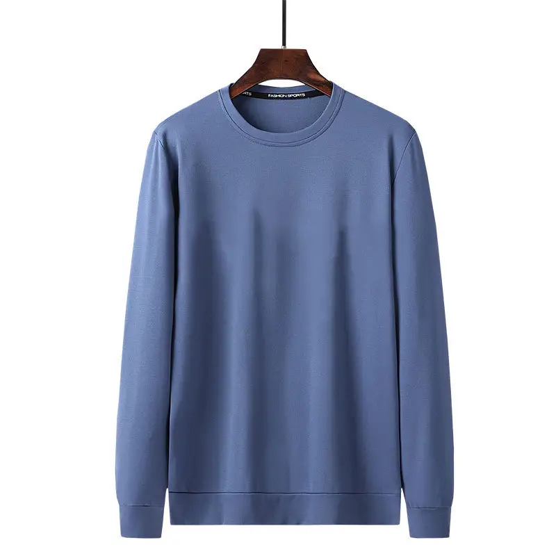 Men's Pink Tencel Crewneck Sweatshirt Spring Autumn
