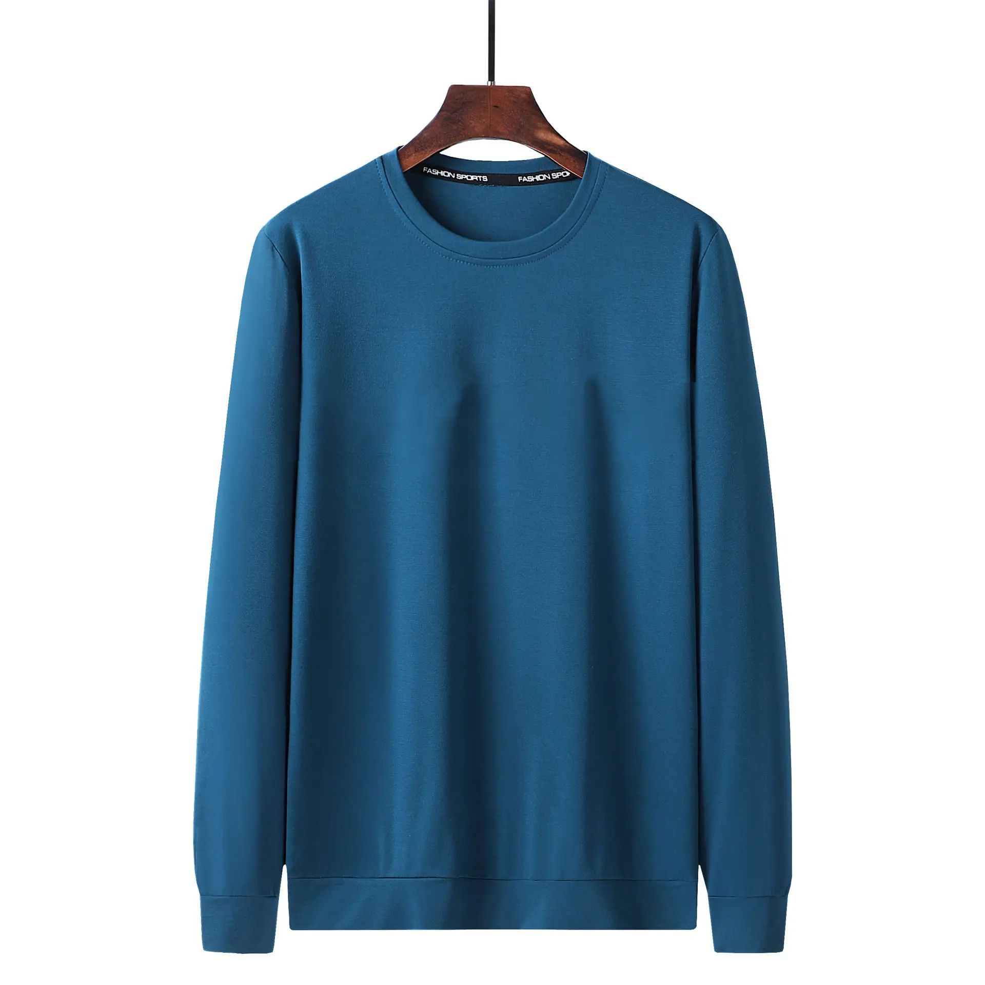 Men's Pink Tencel Crewneck Sweatshirt Spring Autumn