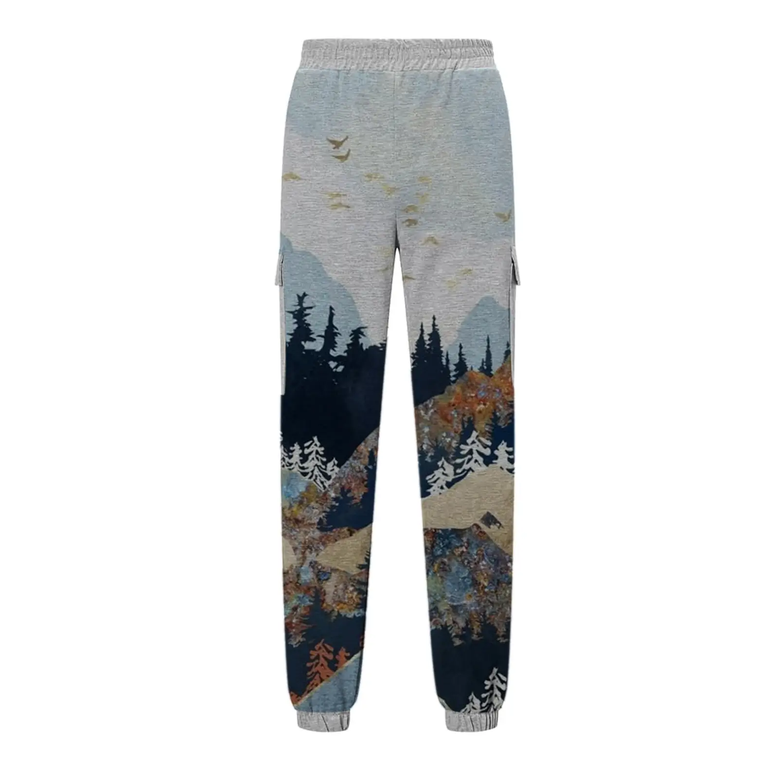 Digital Printed Multi Color Casual Pants for Women