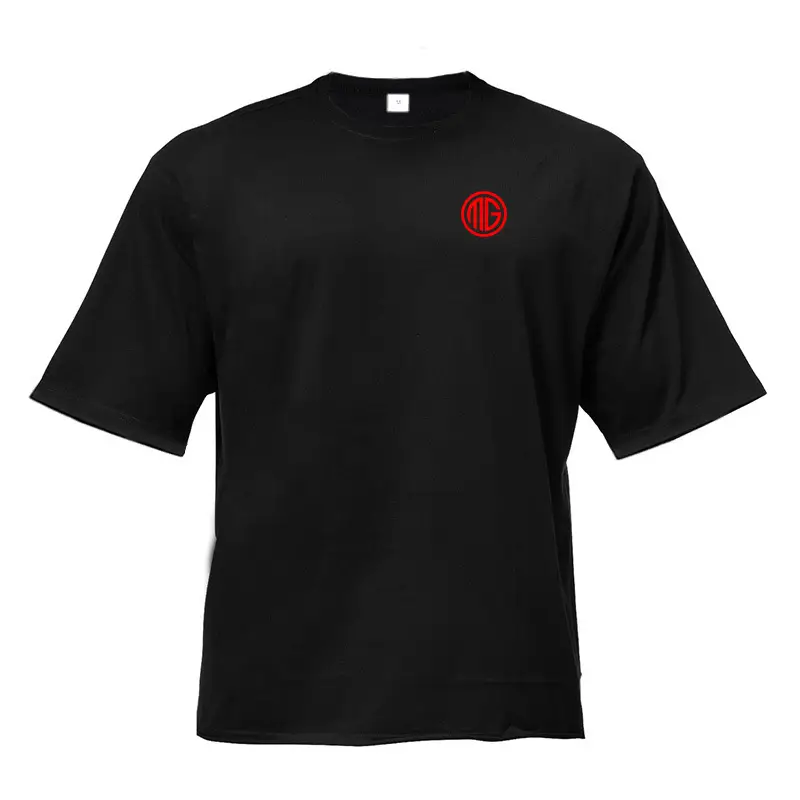 Men Grey Red Logo Short Sleeve T-Shirt - Image 3