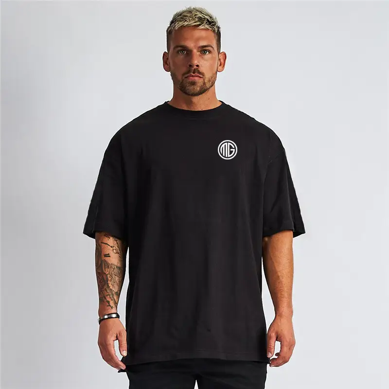 MG Men Grey Short Sleeve T-Shirt Street Style - Image 7