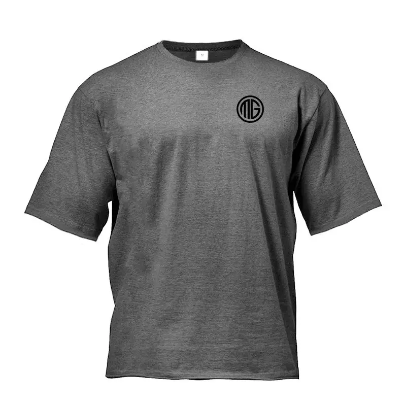 MG Men Grey Short Sleeve T-Shirt Street Style - Image 3