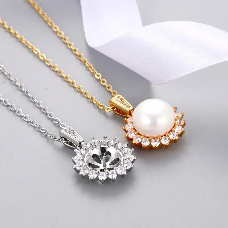 Freshwater Pearl Pendant with Zircon for Women - Image 6