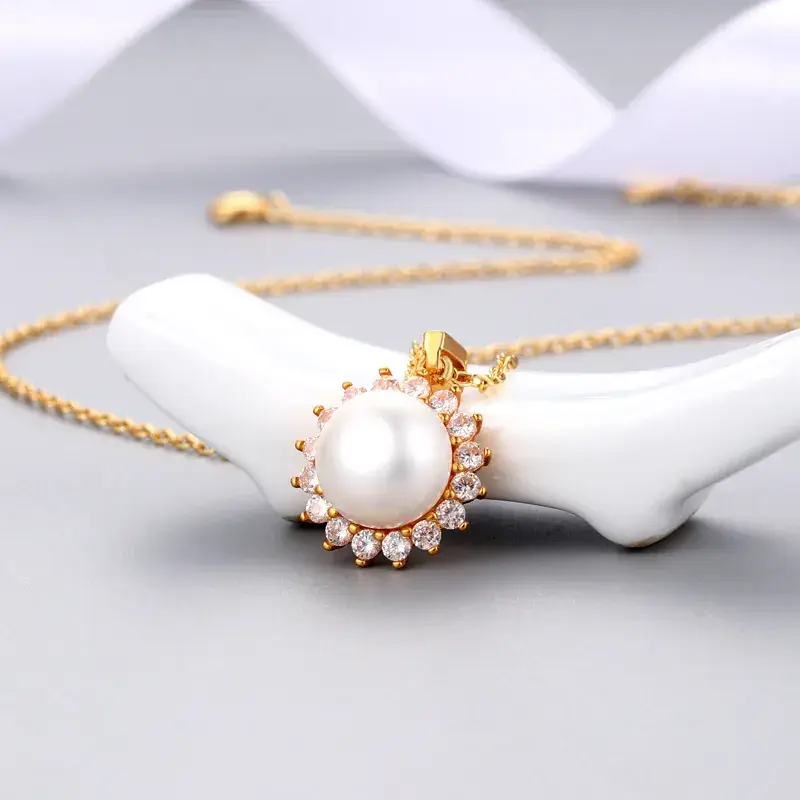 Freshwater Pearl Pendant with Zircon for Women - Image 8