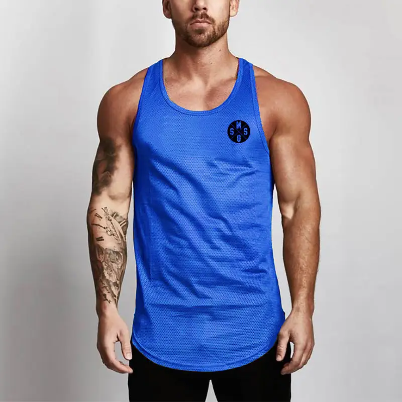 Men Black Sleeveless Gym Vest Mesh Quick Dry - Image 6