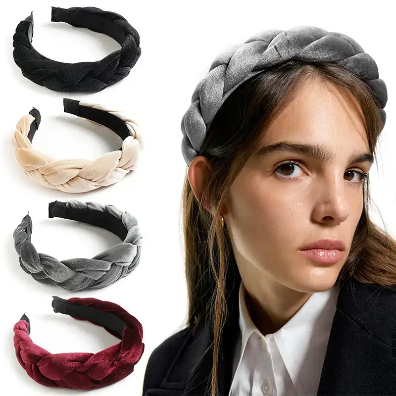 Orange Velvet Braided Hairband for Women - Image 18