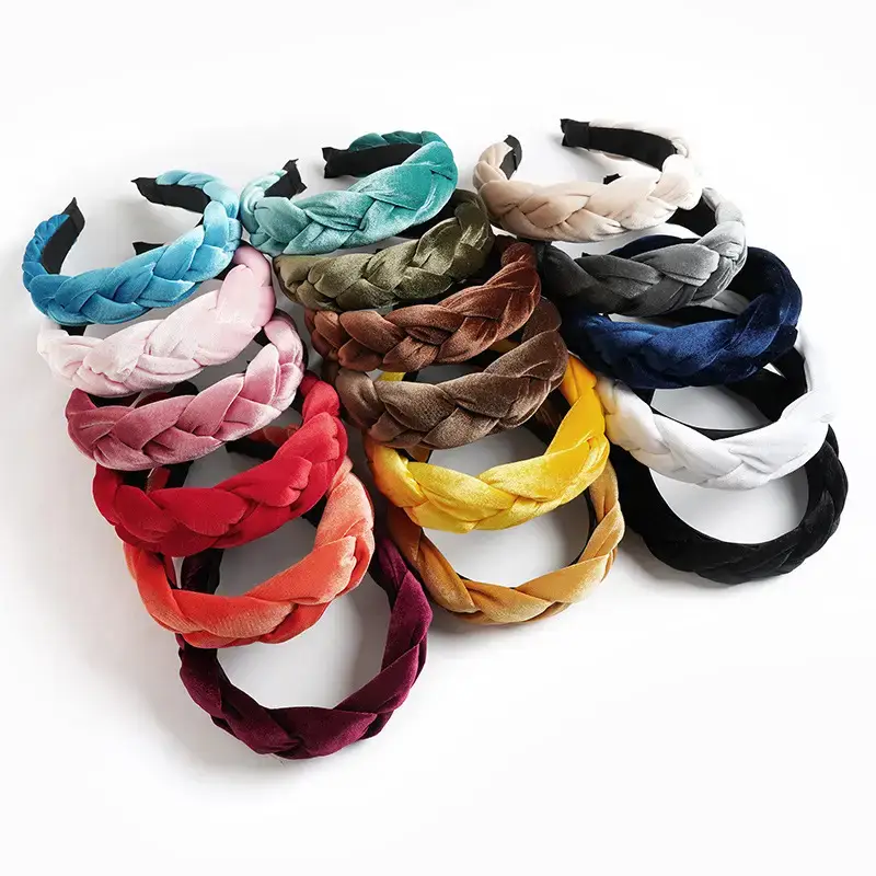Orange Velvet Braided Hairband for Women - Image 19