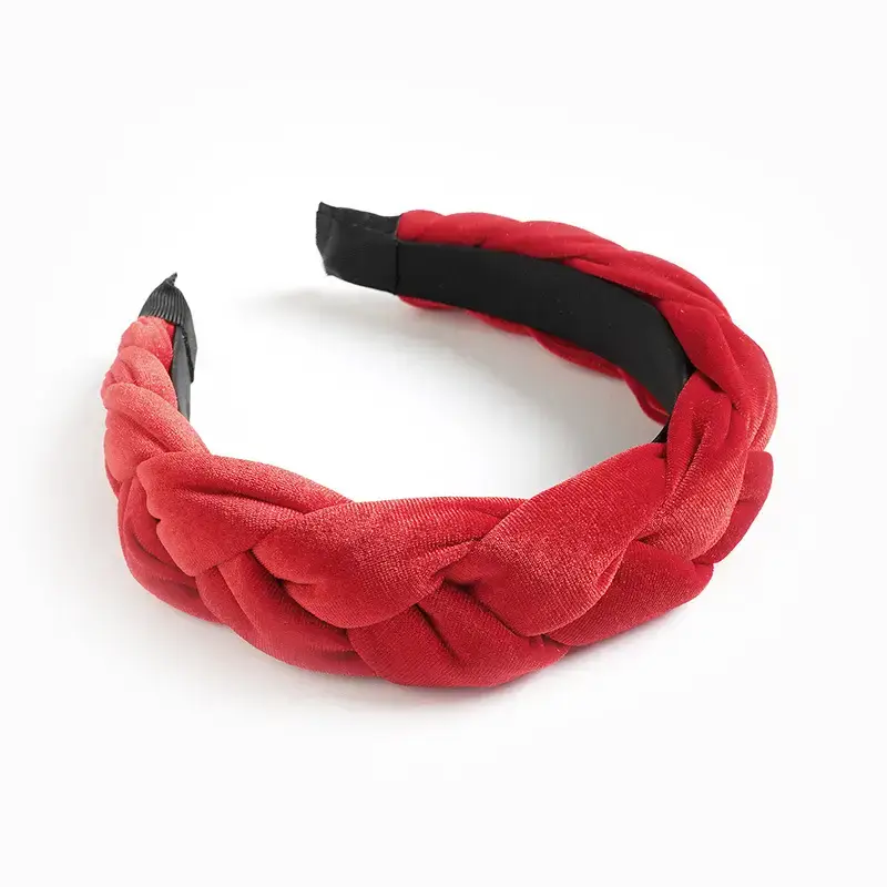 Orange Velvet Braided Hairband for Women - Image 12