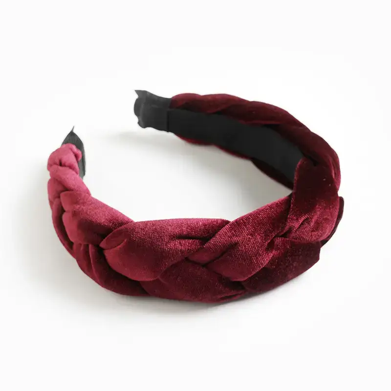 Orange Velvet Braided Hairband for Women - Image 14
