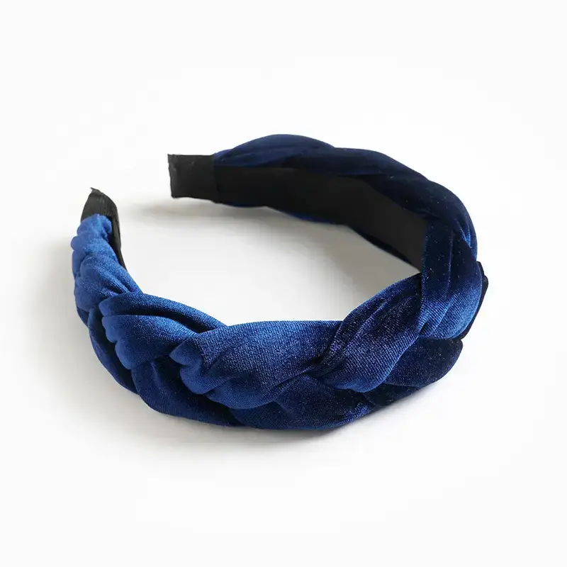 Orange Velvet Braided Hairband for Women - Image 3