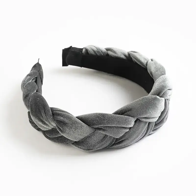 Orange Velvet Braided Hairband for Women - Image 4