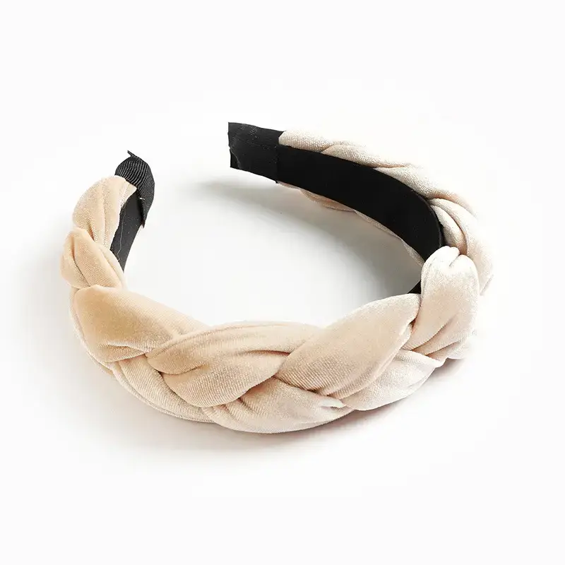 Orange Velvet Braided Hairband for Women - Image 5