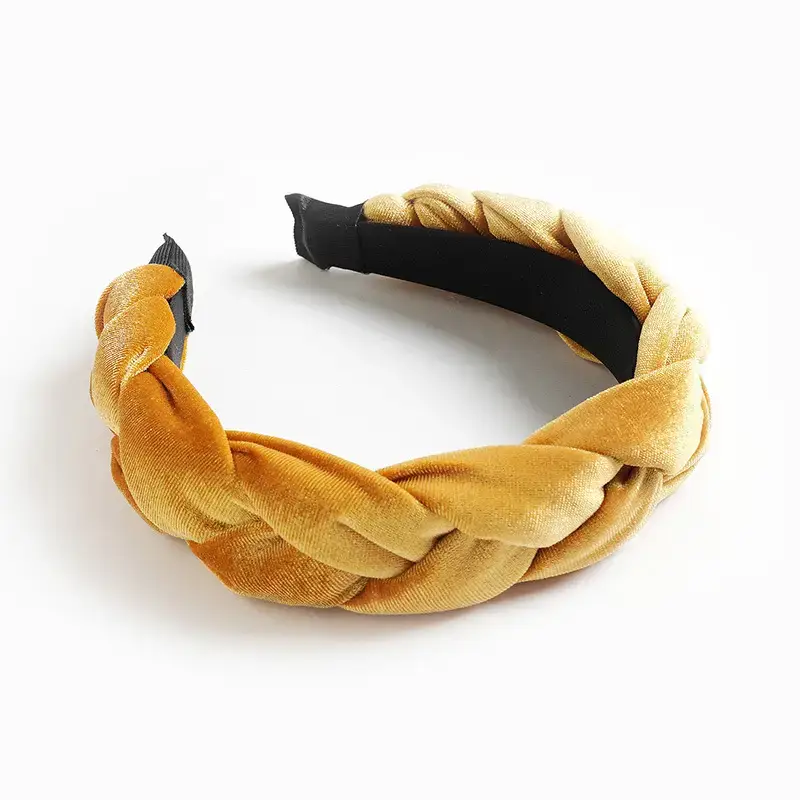 Orange Velvet Braided Hairband for Women - Image 6