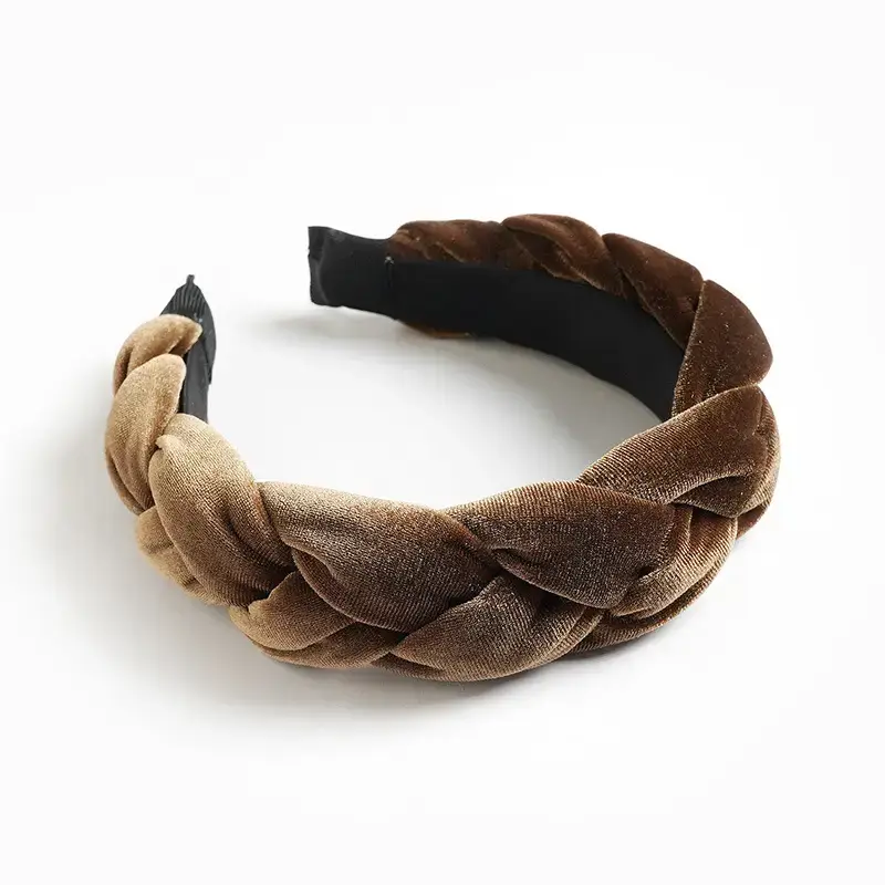 Orange Velvet Braided Hairband for Women - Image 7