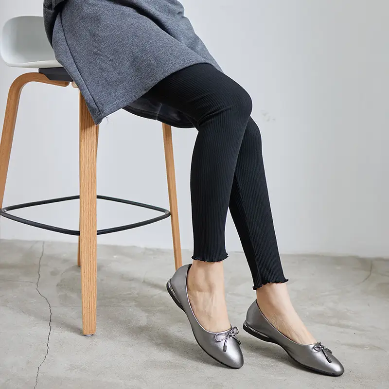 Long-fit Ribbed Inner Leggings Brown Autumn Winter
