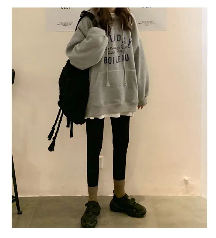 Women Blue Boileau Printed Hoodie Loose Fit Autumn — feature 6