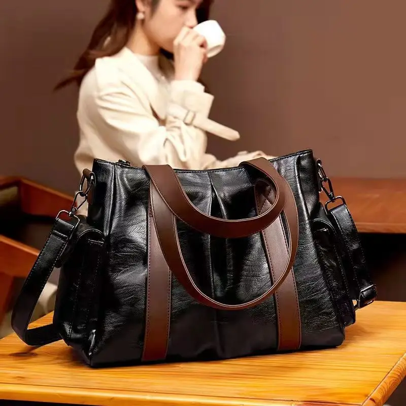 Large Capacity Soft Leather Tote Bag for Women