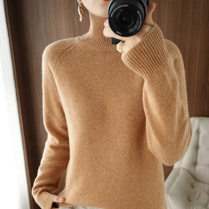 Women's White Knit Turtleneck Sweater Large Winter Wear - Image 15
