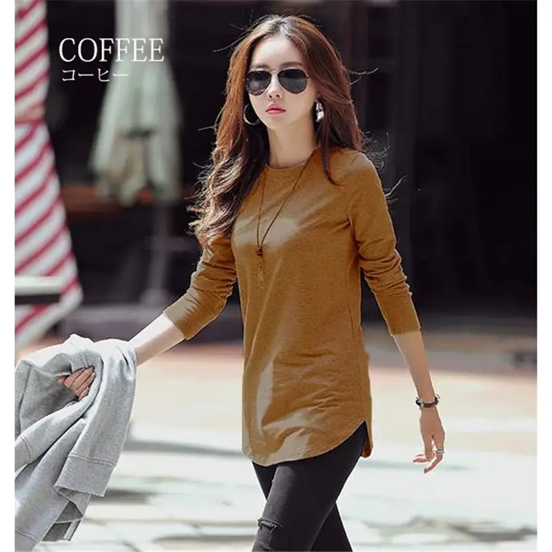 Gray Long Sleeve Knitted T-Shirt for Women 2025 - Image 4