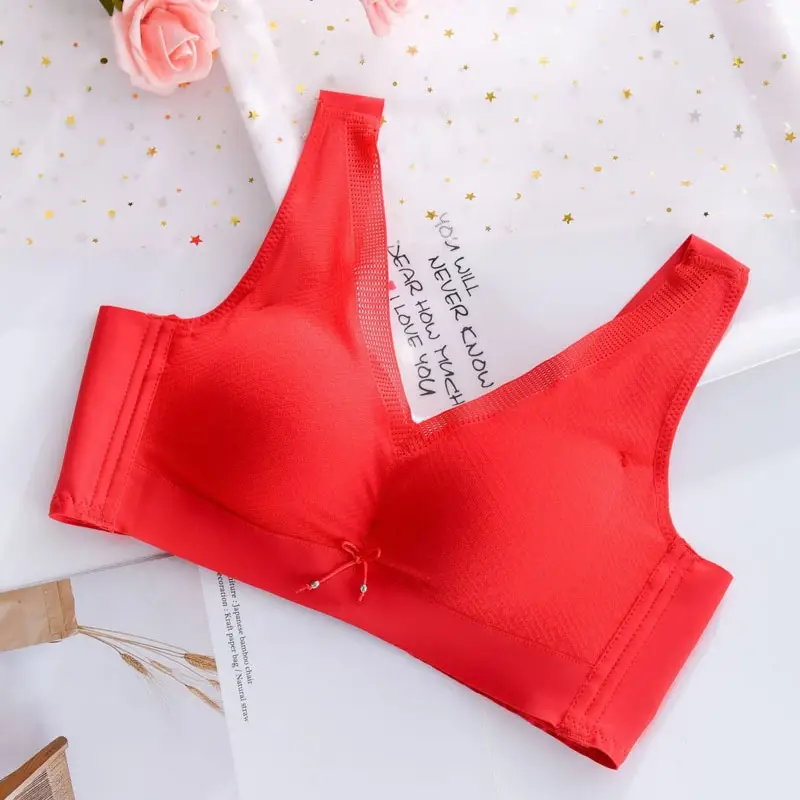 Hanerli 9803 wireless underwear Q elastic skin-friendly cloud-sensitive cotton medium thick non-magnetic non-iron seamless bra