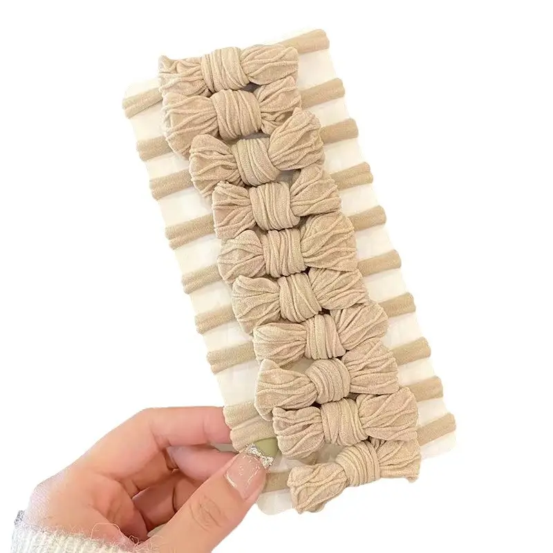 Women's Curry Bow Hair Rope Ring with Elastic Wrap - Image 11