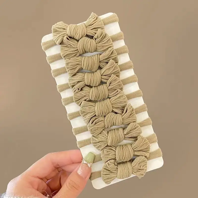 Women's Curry Bow Hair Rope Ring with Elastic Wrap — feature 5