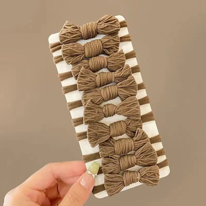 Women's Curry Bow Hair Rope Ring with Elastic Wrap — feature 7
