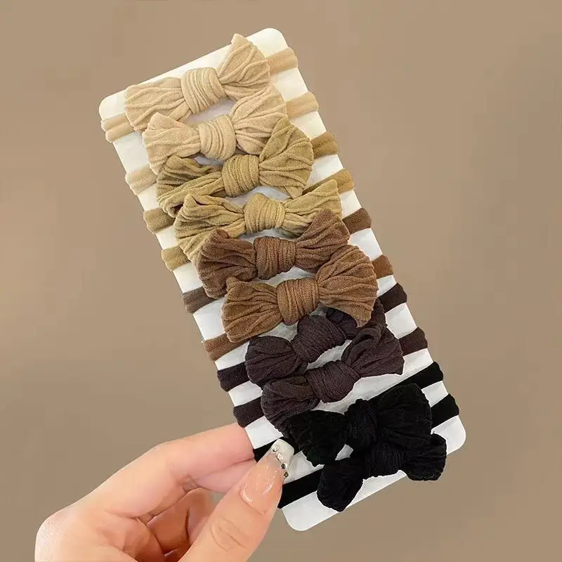 Women's Curry Bow Hair Rope Ring with Elastic Wrap — feature 8