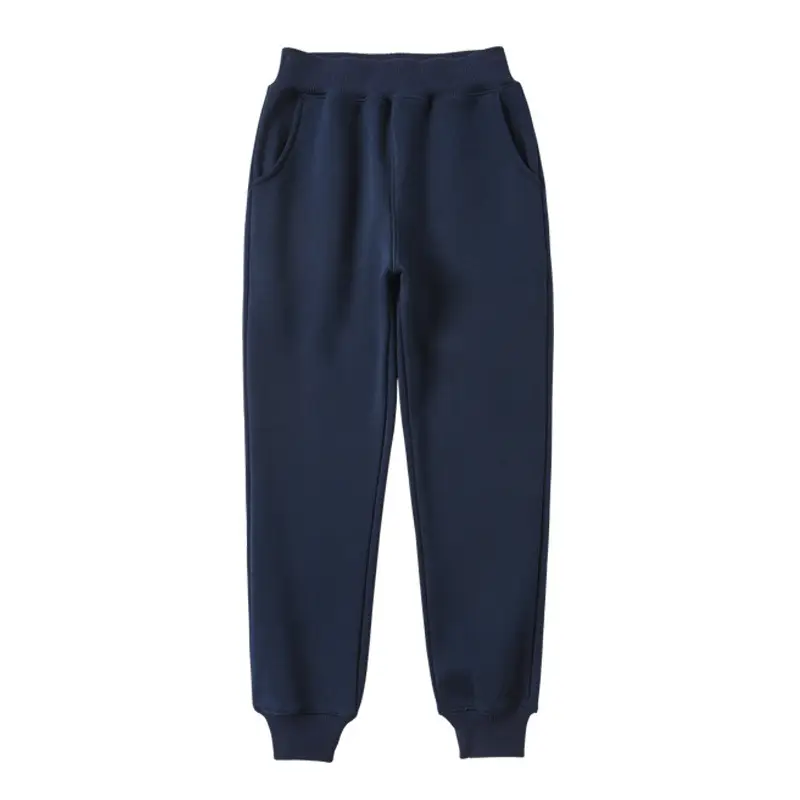 Fleece Lined Dark Blue School Pants for Boys Girls Middle Size - Image 9