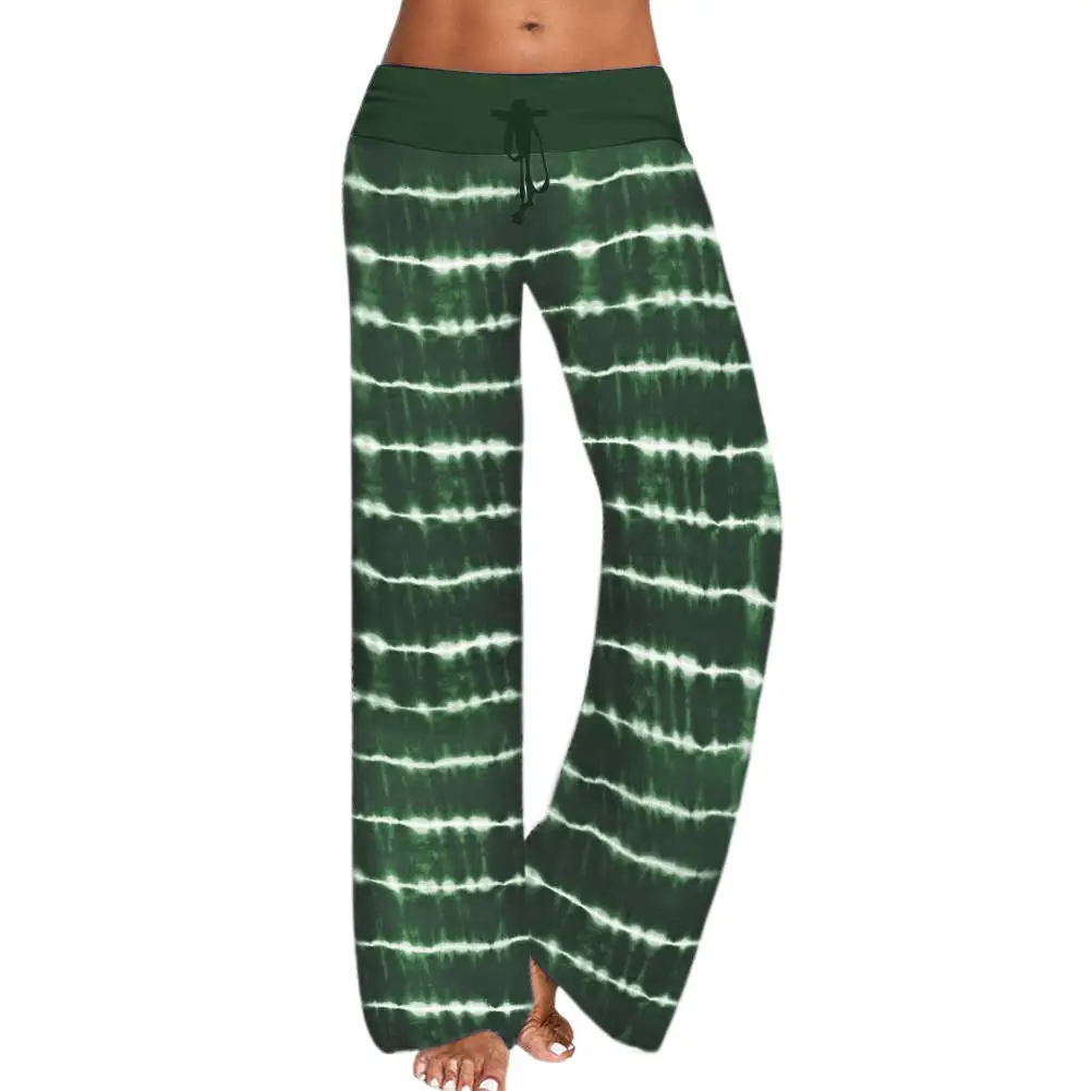 Women Tie-Dye Yoga Pants Purple Wide Leg Loose Fit