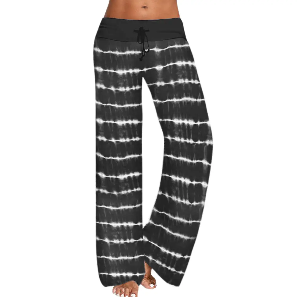 Women Tie-Dye Yoga Pants Purple Wide Leg Loose Fit