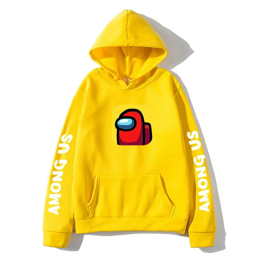Men Among Us Printed Hoodie Yellow 2020 - Image 11