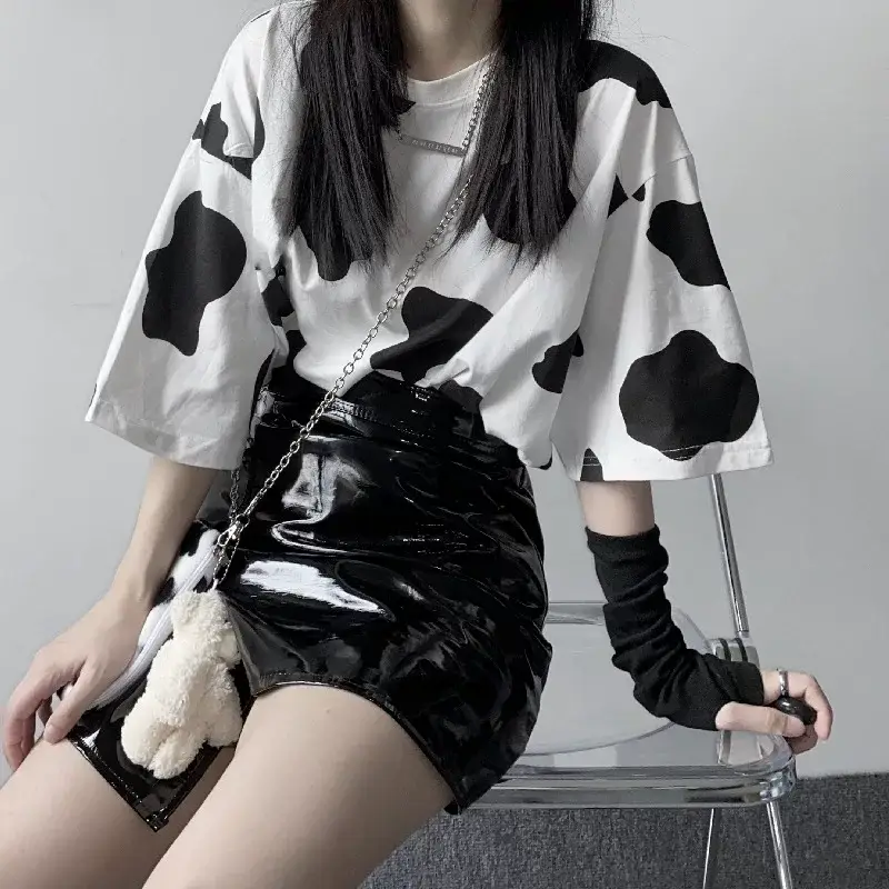 Cow Print Loose T-Shirt Unisex Bf Style 2026 — feature 3