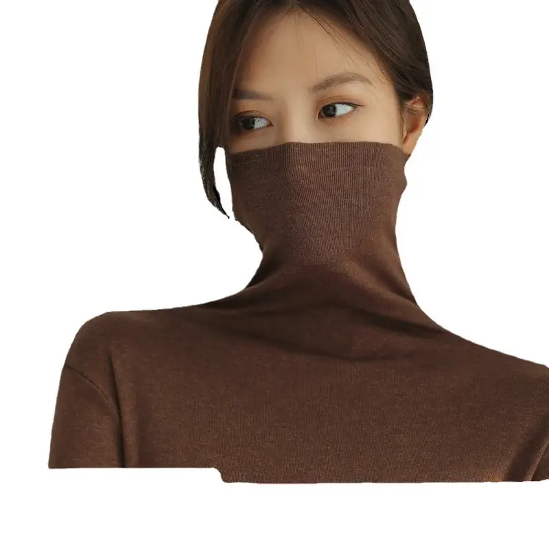 Women's Blue Collar Turtleneck Shirt for Women Autumn Winter Slim Fit - Image 17