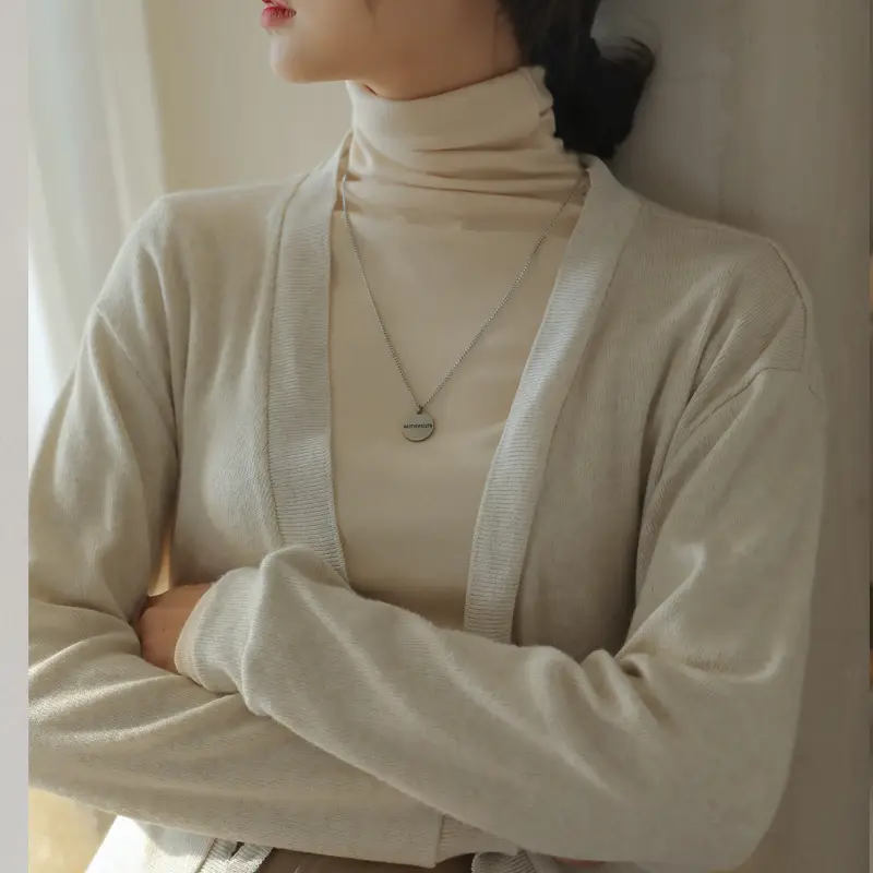 Women's Blue Collar Turtleneck Shirt for Women Autumn Winter Slim Fit - Image 4