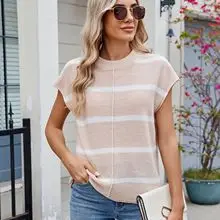 Women's V-Neck Knit Lantern Sleeve Top — feature 13