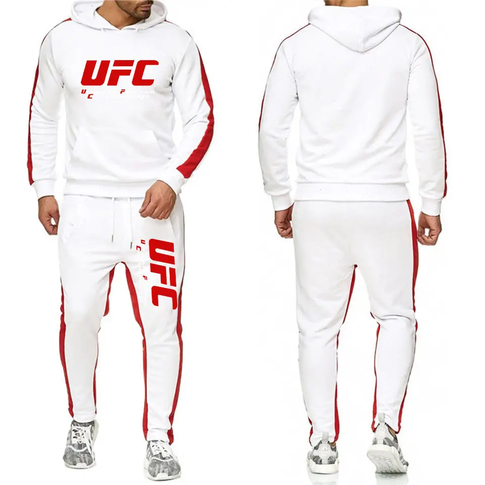 UFC Men Hooded Sweatshirt Track Suit Black Red Spring Autumn - Image 13
