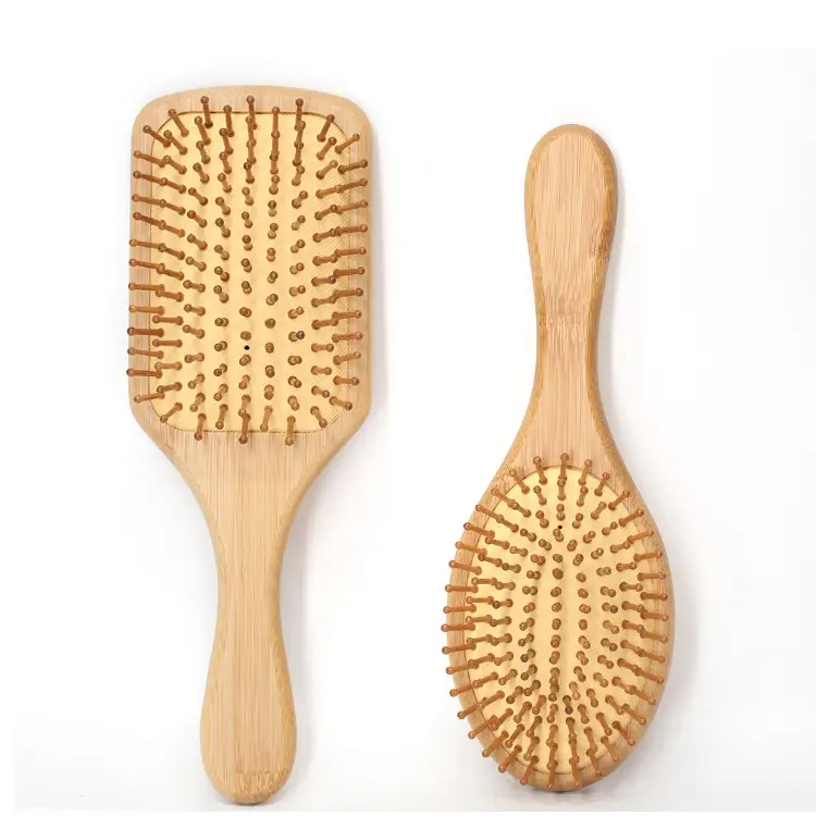 Bamboo Hair Brush for Scalp Massage & Curling - Image 5