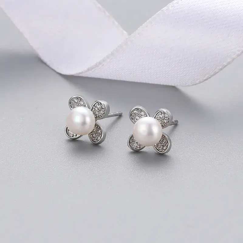 Japanese Pearl Flower Earrings for Women - Image 7
