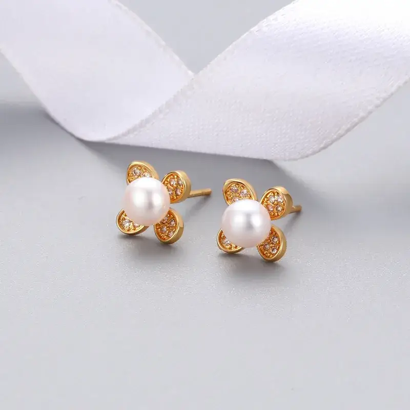 Japanese Pearl Flower Earrings for Women - Image 8