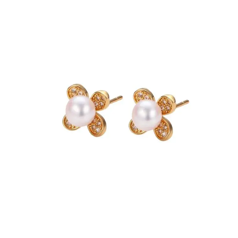 Japanese Pearl Flower Earrings for Women - Image 9