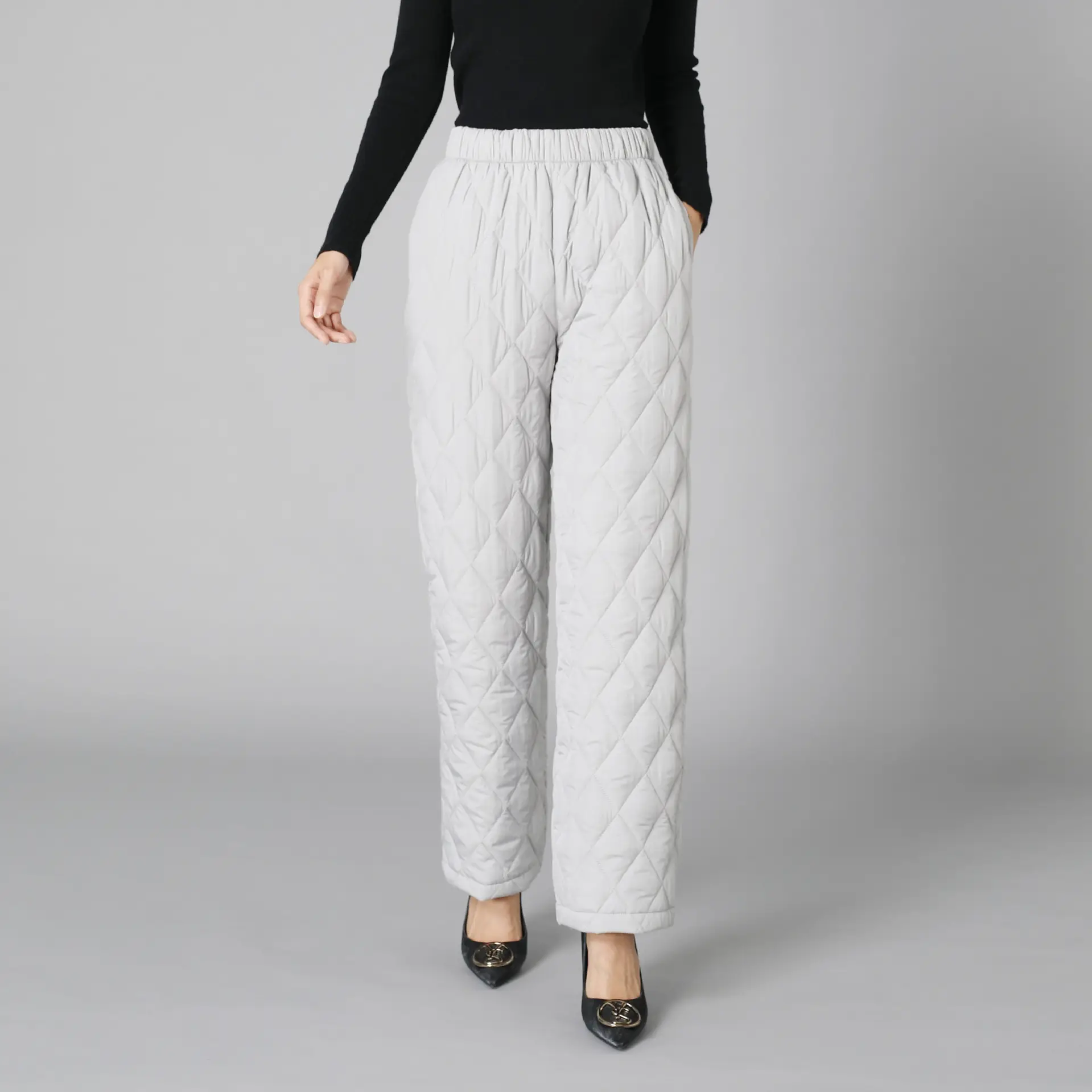 gray straight wide legs