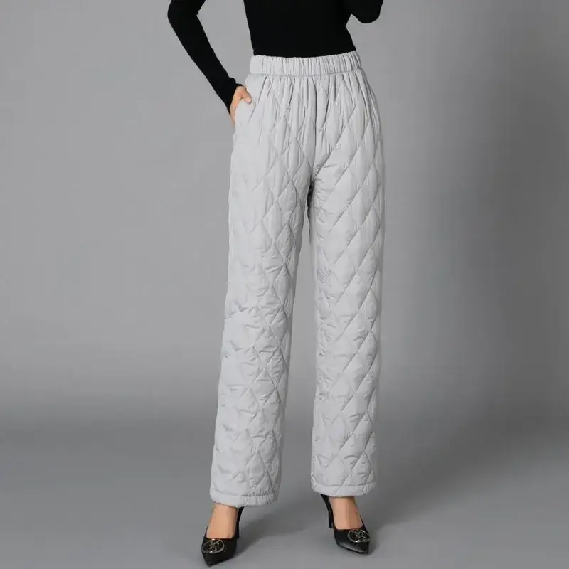 Black Wide Leg Cotton Trouser for Women Autumn Winter - Image 2
