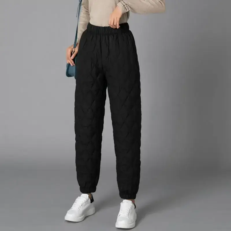 Black Wide Leg Cotton Trouser for Women Autumn Winter - Image 28
