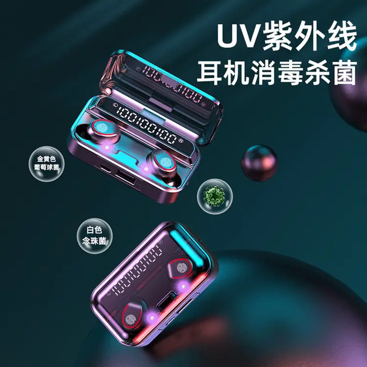 New V13 Wireless Bluetooth Headset Binaural English Cross-Border Private Model Tws5.0 Power Display Touch Flashlight