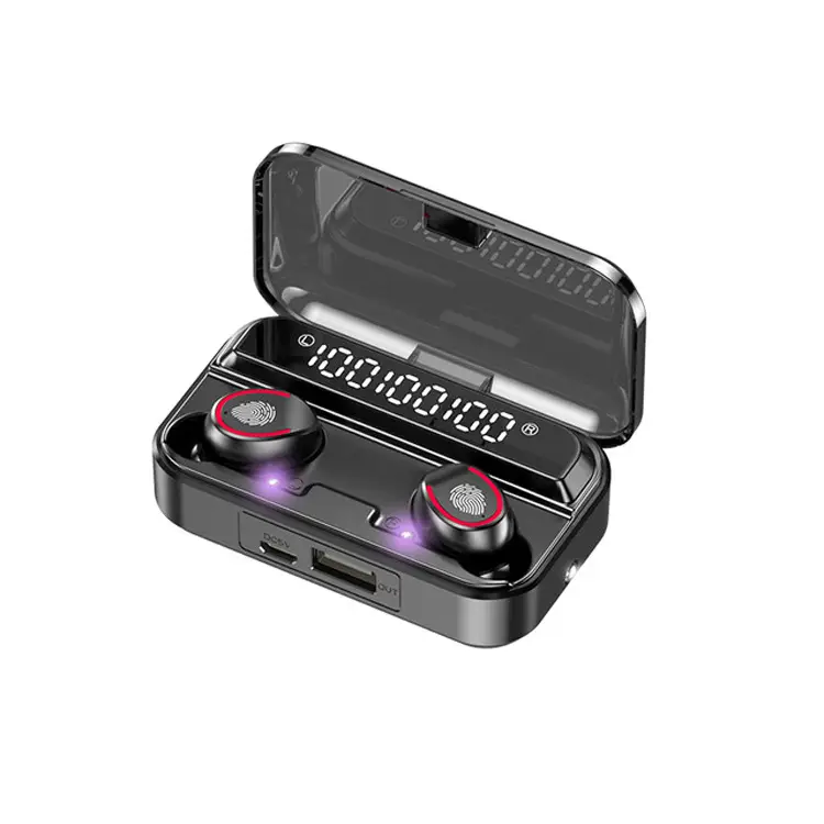 New V13 Wireless Bluetooth Headset Binaural English Cross-Border Private Model Tws5.0 Power Display Touch Flashlight