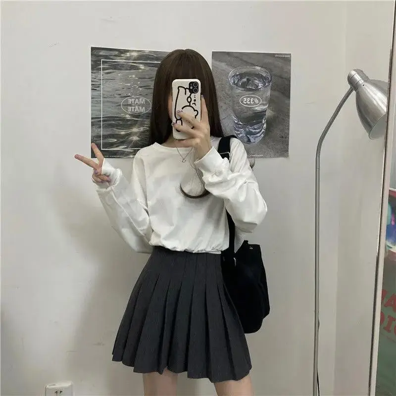 Women Loose Sleeve Sweatshirt Set White Black — feature 20