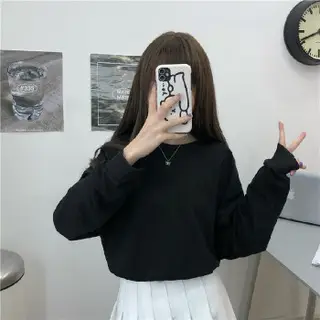 Women Loose Sleeve Sweatshirt Set White Black